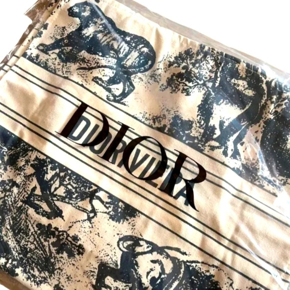 NWT Christian Dior Wardujuy Large Canvas Printed Tote Bag 100% Authentic - Picture 2 of 8
